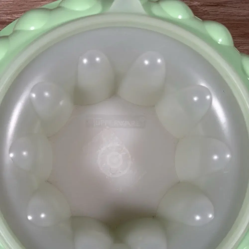 Tupperware 3pc Mint Green Jello Mold Ring Vintage Jel N Serve Food‎ Storage EUC